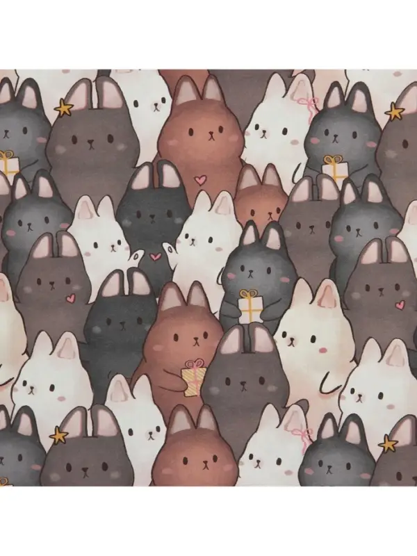 Бумага упаковочная крафтовая «Зайки», 70 х 100 см Бумага упаковочная крафтовая «Зайки», 70 х 100 см