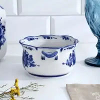 Бульонница «Рябинушка», с ручками, H=7 см, 0,45 л, гжель