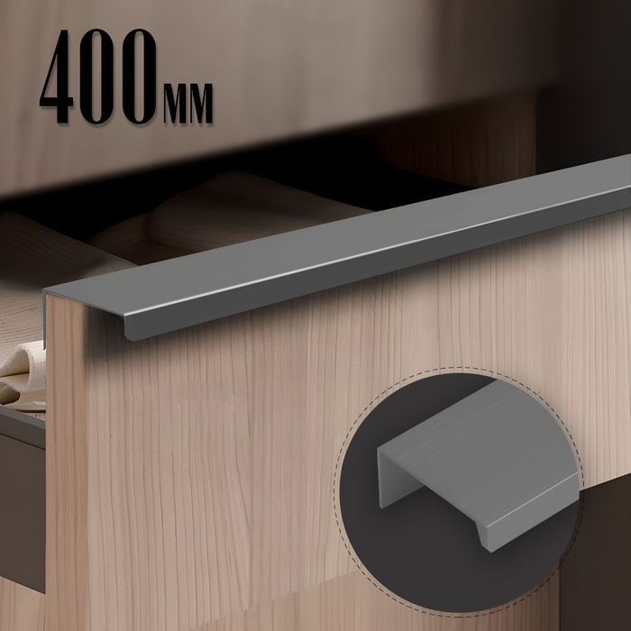 Ручка CAPPIO RT001, L=400 мм, м/о 256 мм, цвет графит, 4 шт. Ручка CAPPIO RT001, L=400 мм, м/о 256 мм, цвет графит, 4 шт.