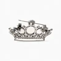 Брошь &laquo;Корона&raquo;, готическая, фиолетовая в чернёном серебре