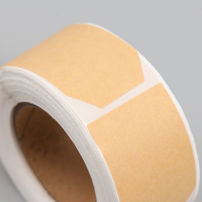 Наклейка бумага Наклейка бумага "Крафт. Бирка" 3х5 см 300 шт в рулоне