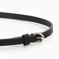 Ремень женский, пряжка металл, 1 прокол, 1.4&times;105 см, чёрный