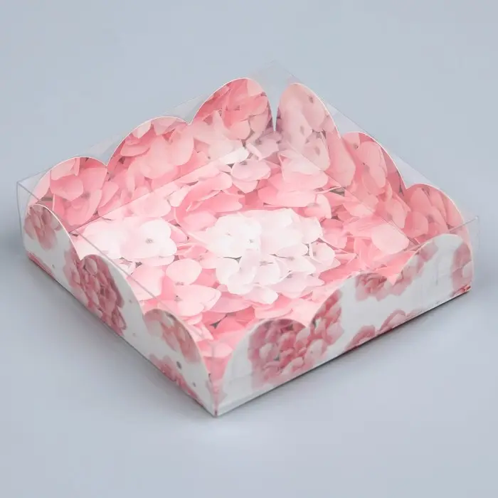 Коробка для печенья, кондитерская упаковка с пластиковой крышкой, Present, 10.5 х 10.5 х 3 см Коробка для печенья, кондитерская упаковка с пластиковой крышкой, Present, 10.5 х 10.5 х 3 см