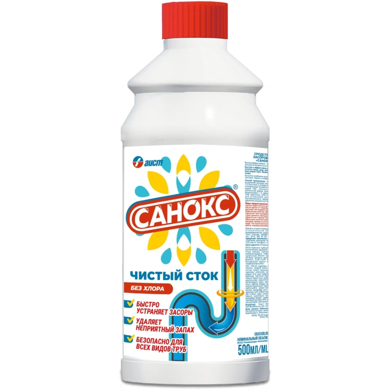 Средство для прочистки труб Санокс-чистый сток 500мл_СПб