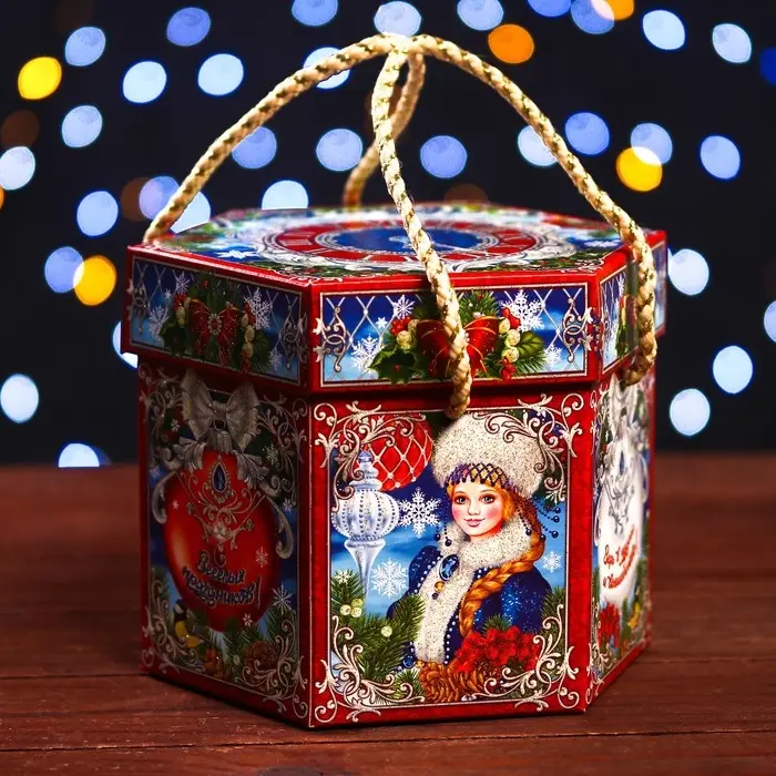 Подарочная коробка Подарочная коробка "Новогодние часики" 18 x 18 x 14 см