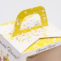 Коробка подарочная пасхальная с окном &laquo;Цыплята&raquo; 15&times;15&times;18 см