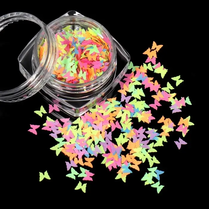 Пайетки для декора «Бабочки NEON», разноцветные