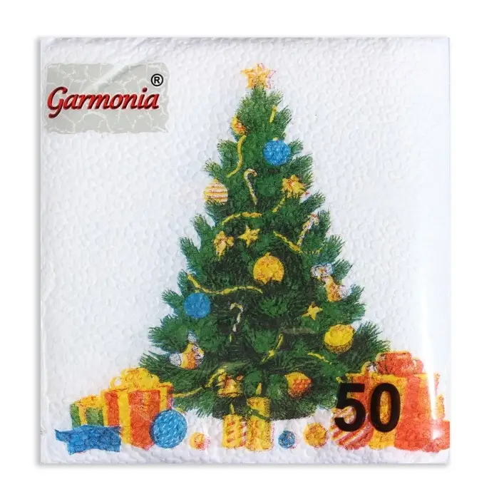 Салфетки новогодние бумажные Гармония цвета «Ёлка», 24х24 см, 50 шт
