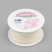 Лента капроновая &laquo;Волна&raquo;, с радужным переливом, 38 мм, 9.1&plusmn;0.5 м, бежевая