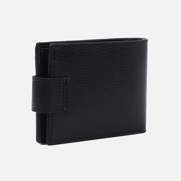 Портмоне мужское на магните, отдел для купюр, для карт, для монет, цвет чёрный Портмоне мужское на магните, отдел для купюр, для карт, для монет, цвет чёрный