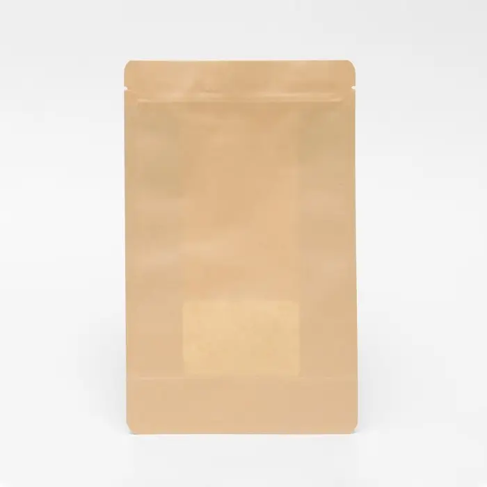 Пакет Zip - lock Крафт с плоским дном, прямоугольное окно, 16×26 см Пакет Zip - lock Крафт с плоским дном, прямоугольное окно, 16×26 см