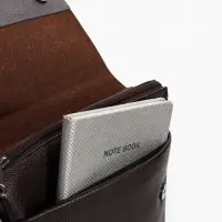 Сумка планшет мужская TEXTURA, 2 отдела на молнии, наружный карман, 23&times;4&times;26 см, коричневая