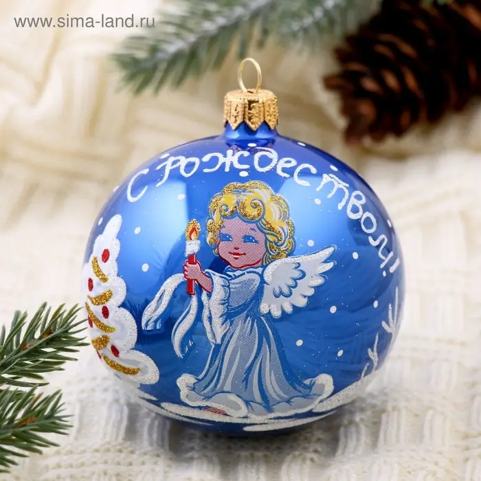 Ёлочный шар &laquo;Рождественская сказка&raquo; новогодний, d=8.5 см, МИКС