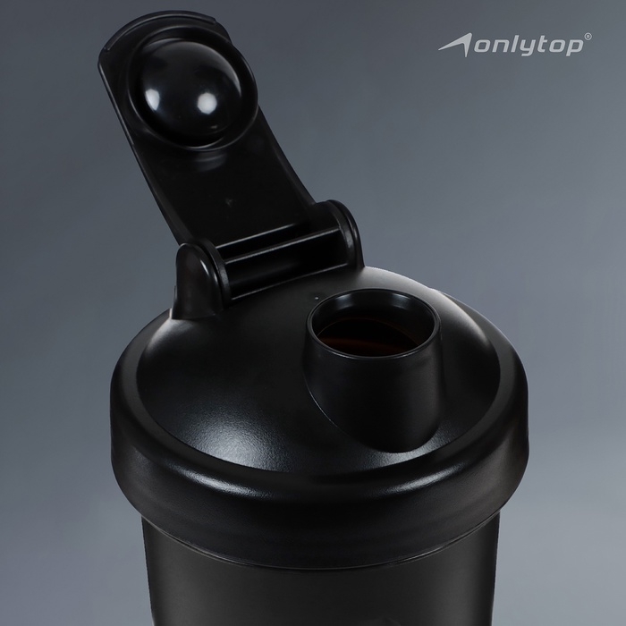 Шейкер для спортивного питания Onlytop, 600 мл, цвет черный Шейкер для спортивного питания Onlytop, 600 мл, цвет черный