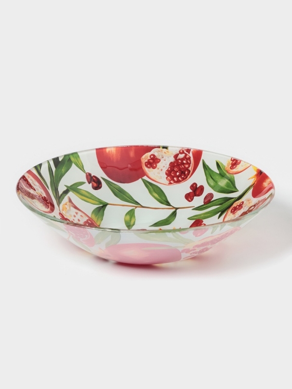Салатник Доляна «Гранат», d=22,3 см, стекло, рисунок