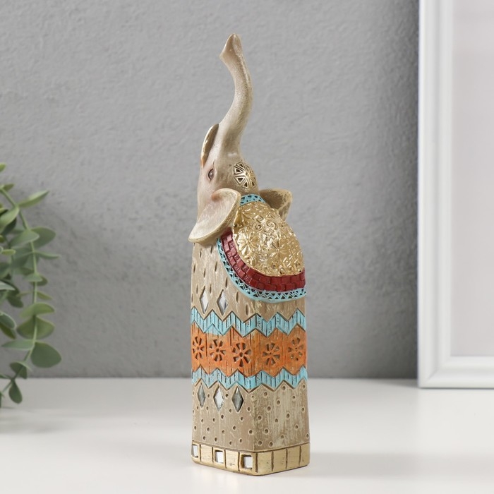 Сувенир полистоун Сувенир полистоун "Серый слон с хоботом вверх" 4,4х5,2х22 см