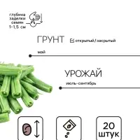 Семена Фасоль овощная &laquo;Малахит&raquo;, 20 шт., &laquo;ПОИСК&raquo;