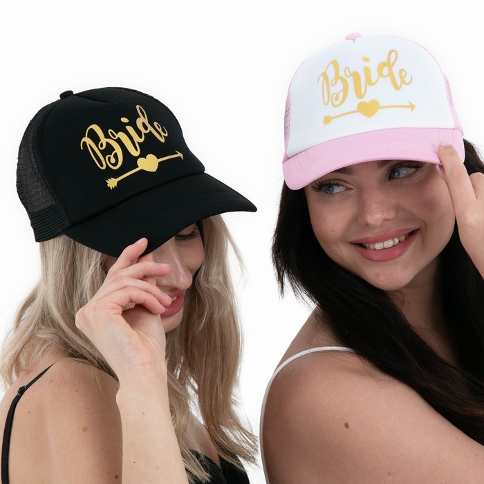 Кепка для девичника Bride, цвет чёрный, карнавальный аксессуар Кепка для девичника Bride, цвет чёрный, карнавальный аксессуар