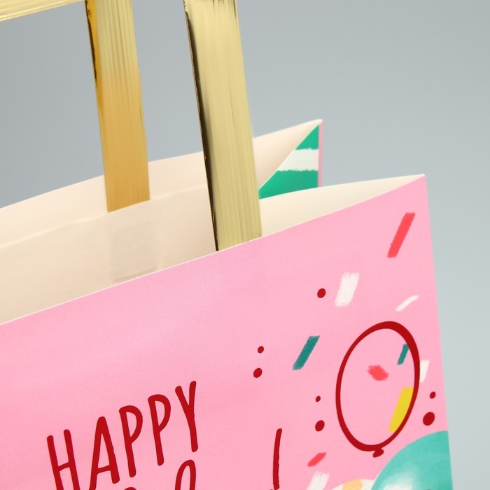 Пакет подарочный, упаковка, Happy Birthday, ML 23 х 27 х 11.5 см Пакет подарочный, упаковка, Happy Birthday, ML 23 х 27 х 11.5 см