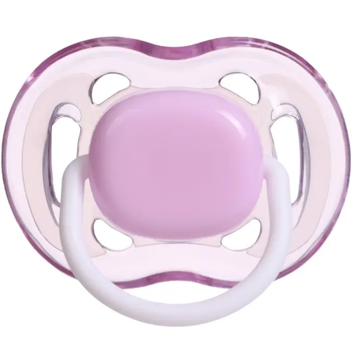 Соска - пустышка силиконовая ортодонтическая M&B, от 6 мес., с колпачком, фиолетовый