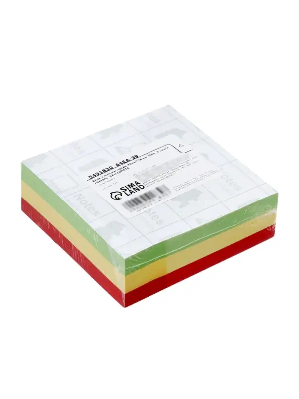 Блок с липким краем, 76&times;76 мм 300 листов, пастель, 3 цвета