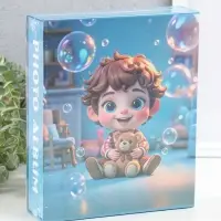 Фотоальбом на 80 фото 10х15 см "Мальчик в клетчатой рубашке с мишкой" в коробке 5х19х22,8 см   10962