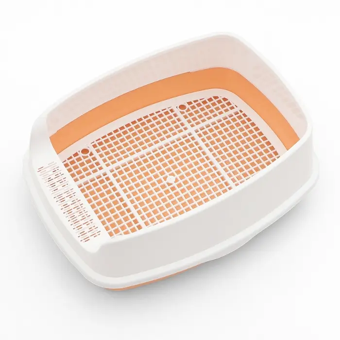 Туалет для кошек &laquo;Айша&raquo; S, 45&times;35&times;18.5 с, с высоким бортом и сеткой, пластик, оранжевый