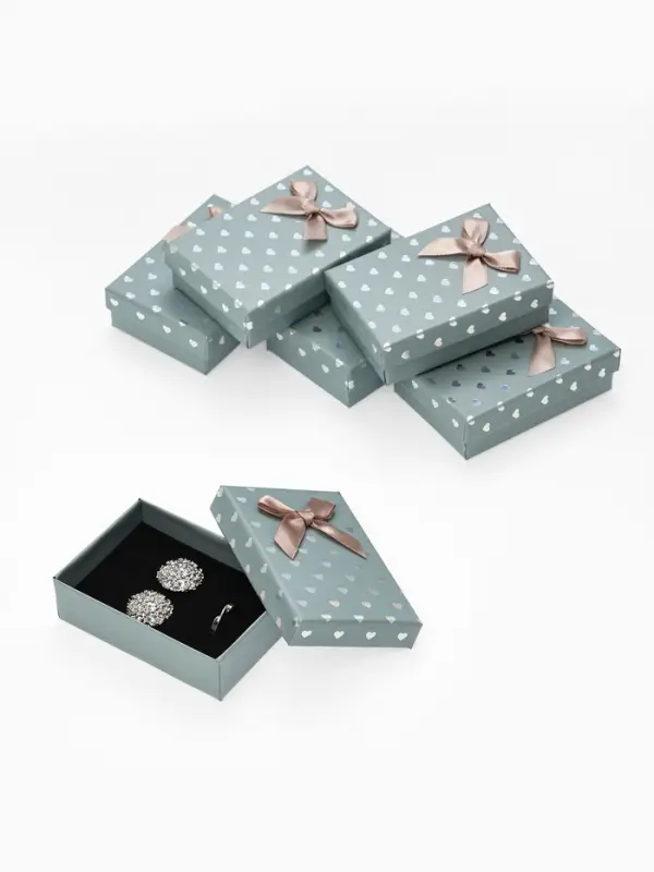 Набор подарочных коробочек 6 шт. под набор &laquo;Сердечки&raquo;, 7&times;9.5, цвет серый (7528512)