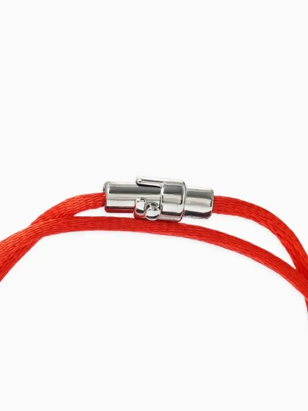 Браслет-оберег &laquo;Красная нить&raquo;, на удачу, клевер контурный, цвет серебро, 23 см