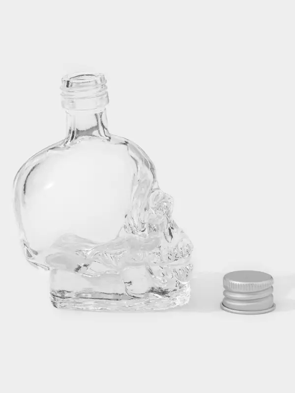 Баночка для специй &laquo;Череп. Хэллоуин&raquo;, 50 мл, 6&times;4.5&times;9 см, с металлической крышкой, стекло, прозрачная