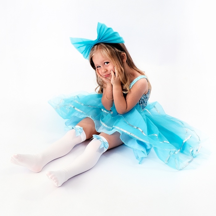 Карнавальный костюм  Карнавальный костюм "Милая Мальвина" рост 104-134 см, платье, перчатки, гольфы, ободок