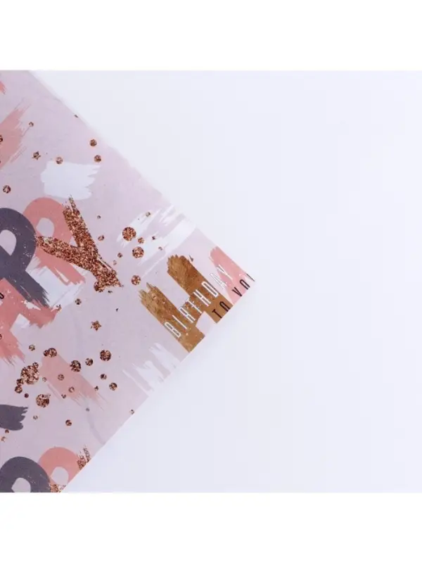 Бумага упаковочная глянцевая двухсторонняя &laquo;С днем рождения&raquo;, 50&times;70 см