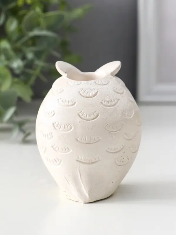 Подсвечник для тонкой свечи «Сова», 8×6.5×6 см, перламутр