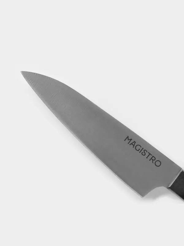 Нож кухонный овощной Magistro Hinshitsu, нержавеющая сталь, лезвие 10.6 см, длина 24 см, чёрный