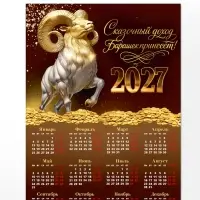 Календарь 2027, настенный, А3 &laquo;Богатый барашек&raquo;