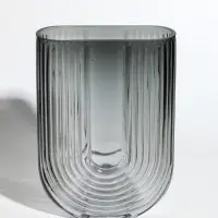 Ваза для цветов &laquo;Айрис&raquo;, 23.5&times;17&times;7 см, стекло, серая