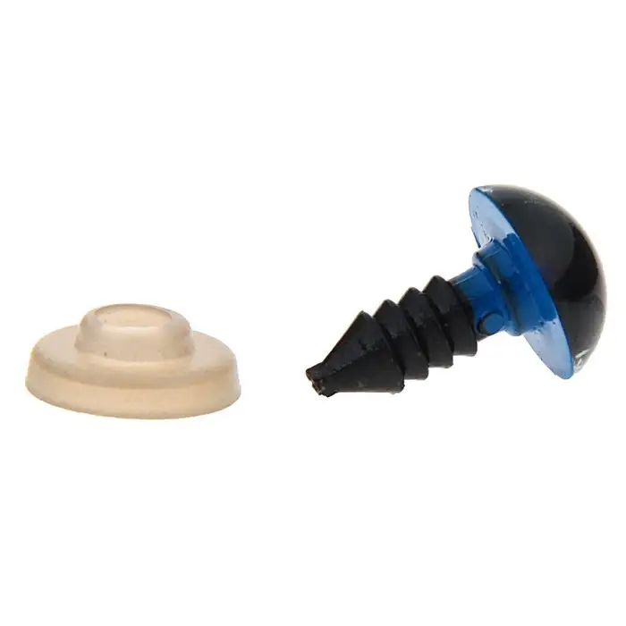 Глаза винтовые с заглушками, полупрозрачные, набор 4 шт., цвет голубой, размер 1 шт: 1,2 &times; 1,2 см