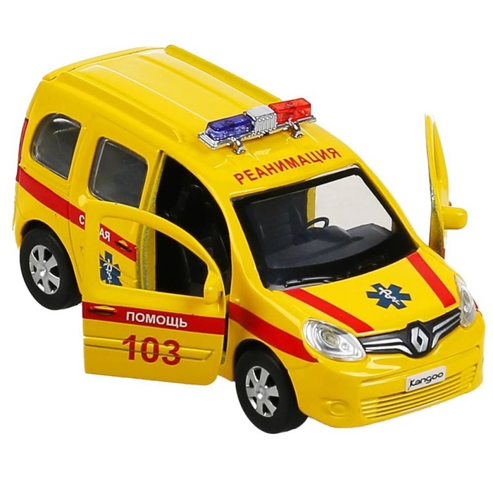 Машина металлическая «Renault Kangoo реанимация», 12 см, открываются двери и багажник, цвет желтый Машина металлическая «Renault Kangoo реанимация», 12 см, открываются двери и багажник, цвет желтый