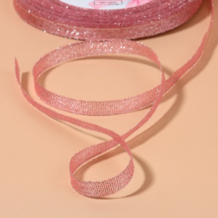 Лента парчовая, 6 мм, 23 ± 1 м, цвет розовый №013 Лента парчовая, 6 мм, 23 ± 1 м, цвет розовый №013