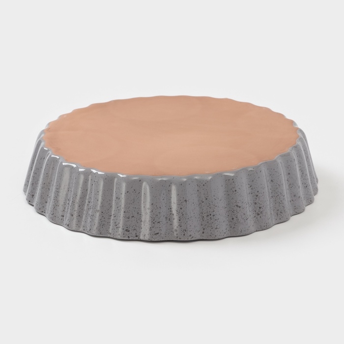 Форма для запекания Борисовская керамика «Туман», 2,5 мл, 28×6 см, серая