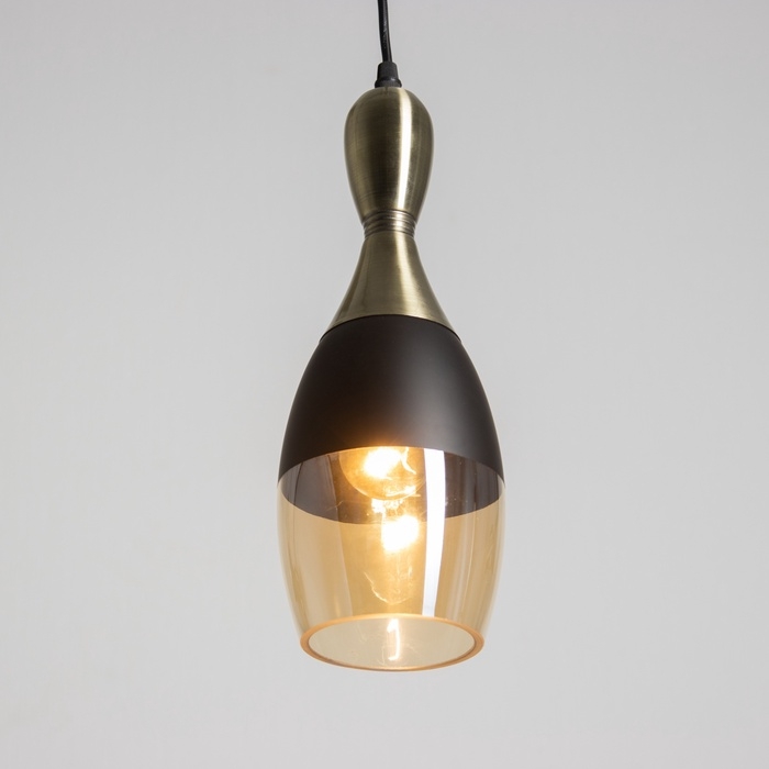 Светильник Светильник "Лорд" 1х40Вт Е27 бронза/черный 12х12х34(134)см