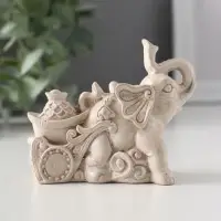 Фигура «Слоник с мешком денег», 6.5×4×8.5 см, слоновая кость