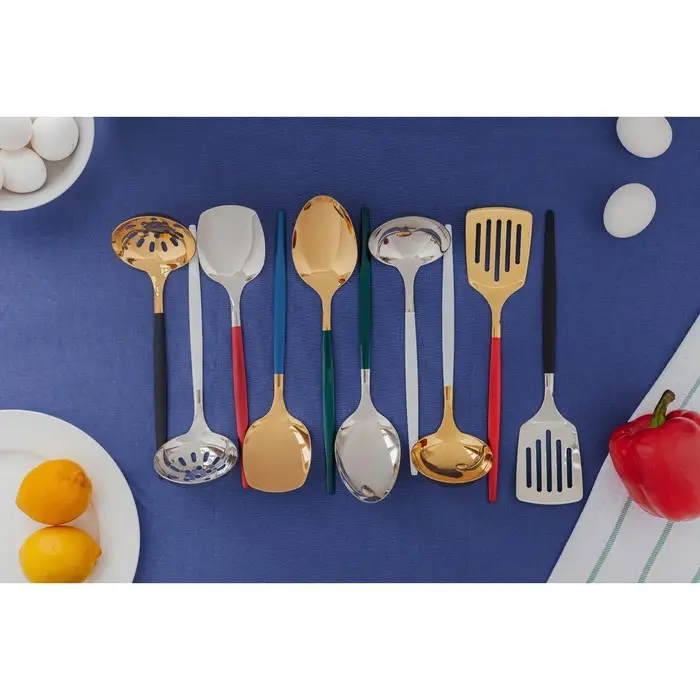 Лопатка из нержавеющей стали Magistro «Грэйс», длина 26 см, цвет ручки голубой, цвет головы золотой Лопатка из нержавеющей стали Magistro «Грэйс», длина 26 см, цвет ручки голубой, цвет головы золотой