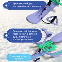 Снегокат, мятный, сиреневый, ТСП/МС Nika Kids