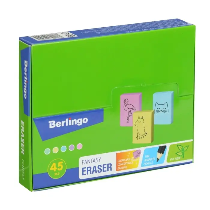 Ластик Berlingo Fantasy, 31х 23 х 7мм, термопластичная резина, ассорти