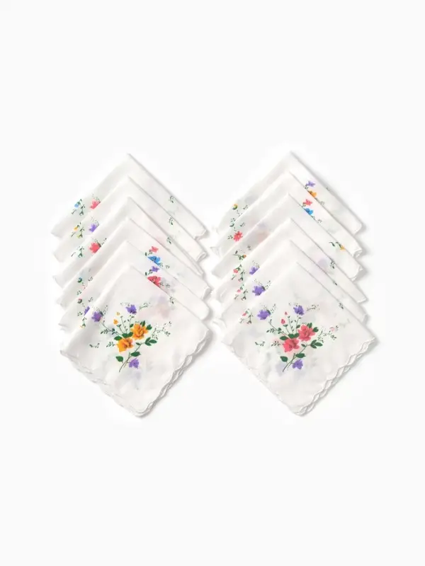 Платки носовые женские Экономь и Я  Платки носовые женские Экономь и Я "Полянка" 30*30 см, (набор 12 шт), рис. МИКС,100% пэ