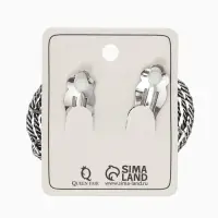 Серьги клипсы для ушей QF &laquo;Гипноз&raquo;, цвет чернёное серебро