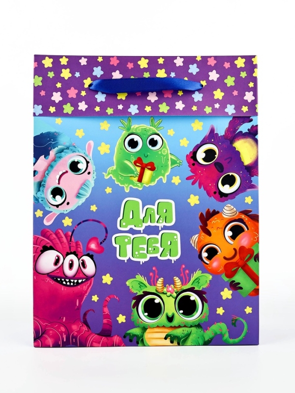 Пакет ламинированный двухсторонний «Монстрики», L 31 × 40 × 11,5 см Пакет ламинированный двухсторонний «Монстрики», L 31 × 40 × 11,5 см