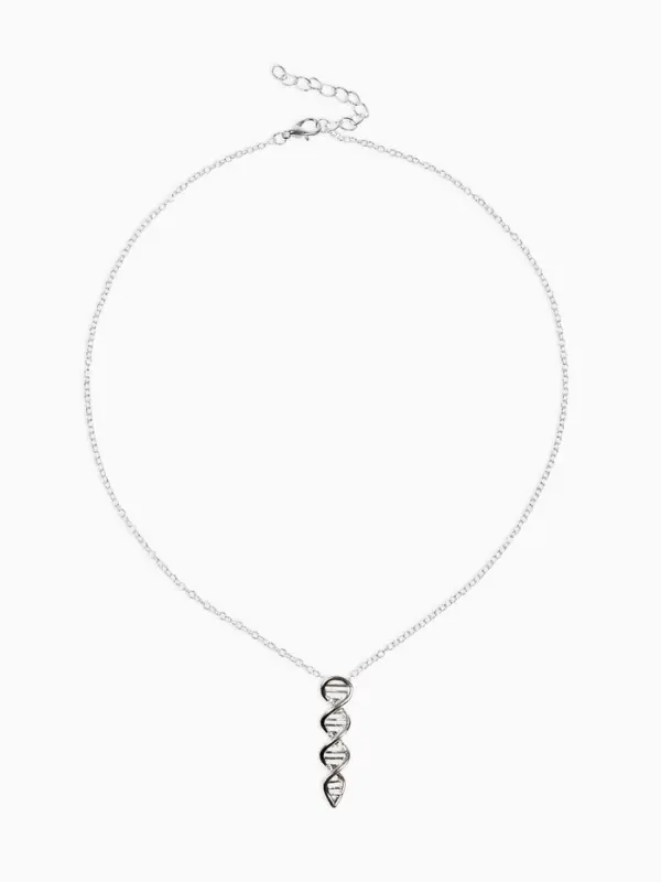 Кулон на цепочке &laquo;ДНК&raquo;, 42 см, + удлинитель 5 см, цвет серебро