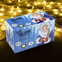 Гирлянда &laquo;Нить&raquo; 20 м, IP20, белая нить, 200 LED, свечение тёплое белое, 8 режимов, 220 В